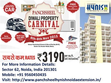  Panchsheel Group is currently going on biggest “Diwali Property Carnival” in Noida where the people will get the wide variety of property selection.