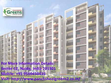  Panchsheel Group is one of the most prestigious real estate group that provide quality construction, safety of investment and commitment.  The Project.
