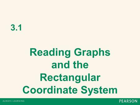 3.1 Reading Graphs and the Rectangular Coordinate System.