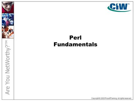 Copyright © 2003 ProsoftTraining. All rights reserved. Perl Fundamentals.