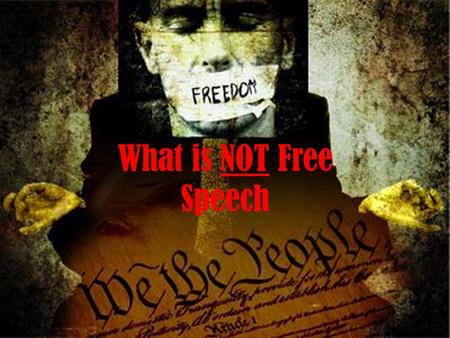 What is NOT Free Speech. What does this poster mean?