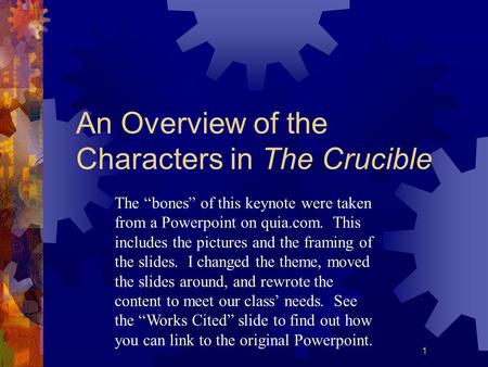 An Overview of the Characters in The Crucible