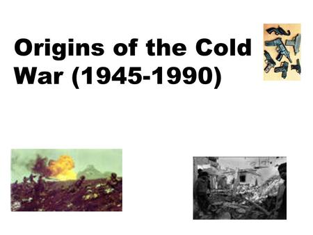 Origins of the Cold War (1945-1990). Occupation of Europe Germany was split into four parts 1 part (east): Controlled by the Soviets; Money went to the.