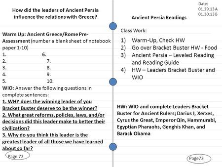 Ancient Persia Readings