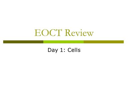 EOCT Review Day 1: Cells.