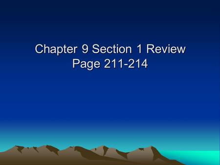 Chapter 9 Section 1 Review Page