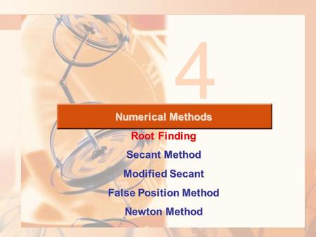 4 Numerical Methods Root Finding Secant Method Modified Secant
