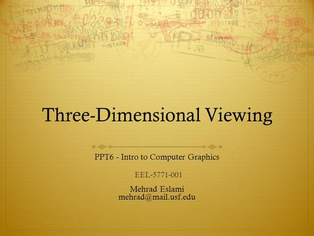 Three-Dimensional Viewing