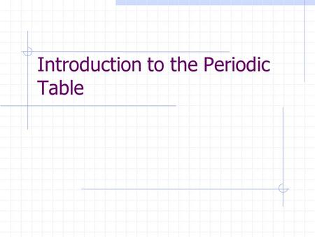 Introduction to the Periodic Table I am Dmitri Mendeleev! I made the PERIODIC TABLE !