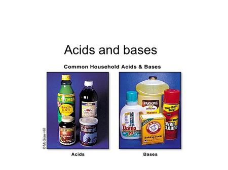 Acids and bases. Acids An acid is any compound that increases the number of hydrogen ions when dissolved in water Solution tastes sour Can change the.