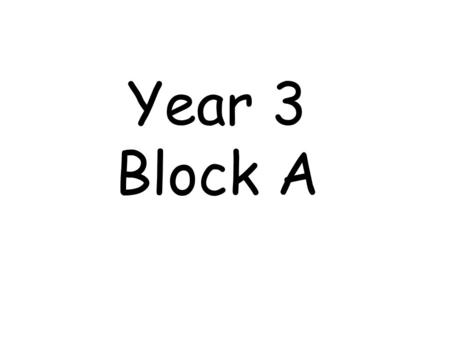 Year 3 Block A. 3A1 I can solve number problems and practical problems involving place value and rounding. I can apply partitioning related to place value.