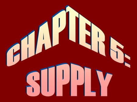 1.Define supply & the Law of Supply. 2.Understand the difference between the supply schedule & supply curve. 3.Specify the reasons for a change in quantity.