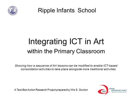 Integrating ICT in Art Ripple Infants School