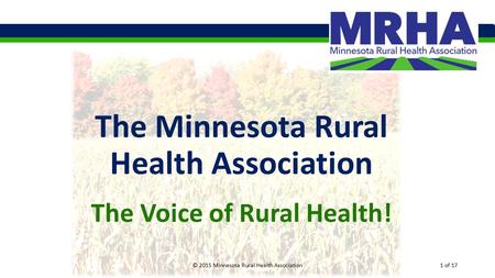 The Minnesota Rural Health Association The Voice of Rural Health! © 2015 Minnesota Rural Health Association1 of 17.