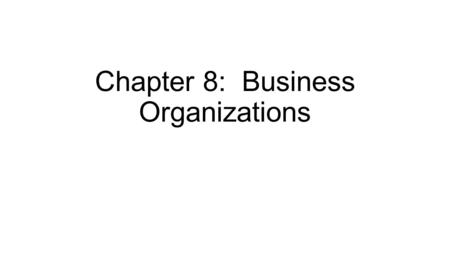 Chapter 8: Business Organizations. Section 1: Starting a Business.