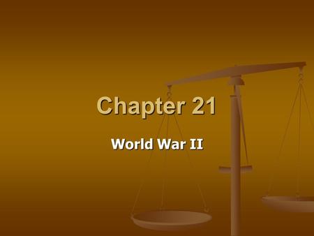 Chapter 21 World War II. SECTION 1 Threats to World Peace After WWI, the role of the League of Nations as an international peacekeeper was challenged.