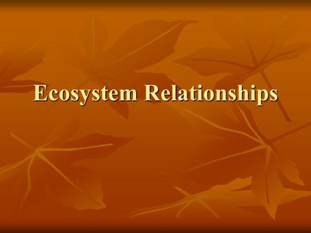 Ecosystem Relationships. Competition Two or more organisms trying to acquire the same resource Two or more organisms trying to acquire the same resource.