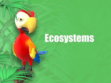 Ecosystems. What is an Ecosystem? An Ecosystem is a system of living things that interact with each other and with the physical world.