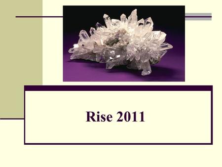 Rise 2011. Standard Addressed Students know how to identify common rock-forming minerals (including quartz, calcite, feldspar, mica, and (hornblende*).
