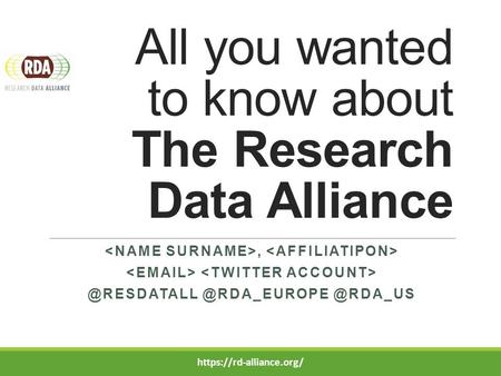 All you wanted to know about The Research  @RDA_US https://rd-alliance.org/
