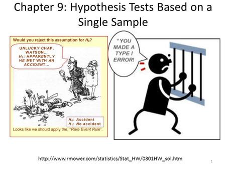 Chapter 9: Hypothesis Tests Based on a Single Sample  1.