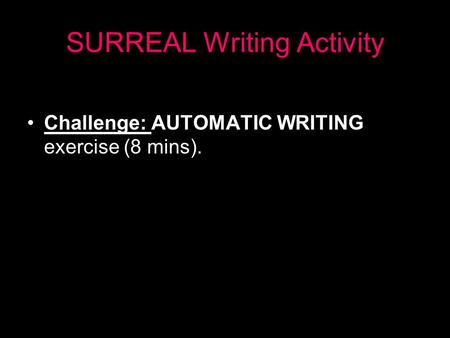 SURREAL Writing Activity