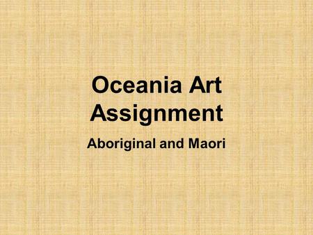 Oceania Art Assignment