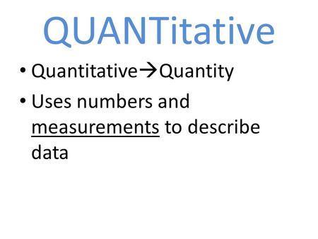 QUANTitative QuantitativeQuantity