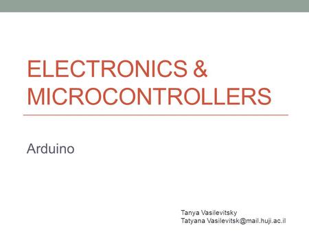 Electronics & Microcontrollers