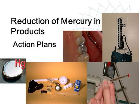 Reduction of Mercury in Products Action Plans. 2 Action Plan  describes the activities to be carried out and the related implementation strategies for.