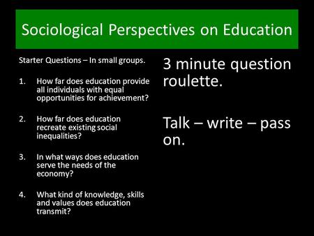 Sociological Perspectives on Education