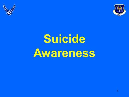1 Suicide Awareness. 2 Overview  The AF and Suicide Prevention  Suicide Trend  AF Study Findings  Knowledge and Beliefs  Warning Signs  Common Characteristics.