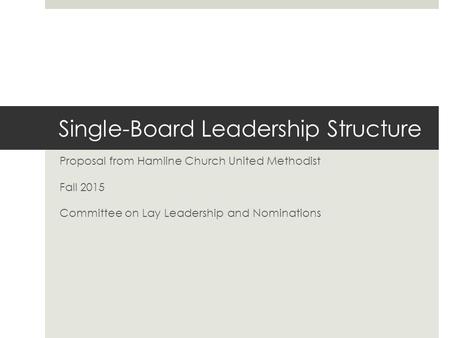 Single-Board Leadership Structure