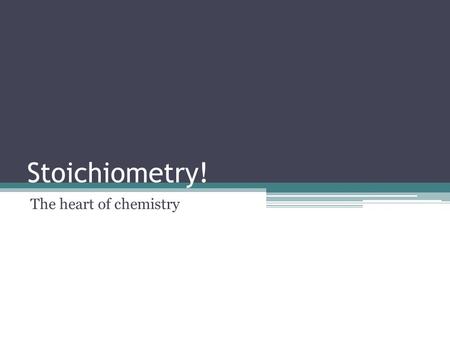 Stoichiometry! The heart of chemistry. The Mole The mole is the SI unit chemists use to represent an amount of substance. 1 mole of any substance = 6.02.