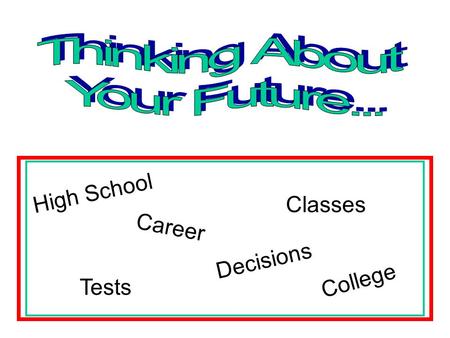High School Career College Tests Classes Decisions.