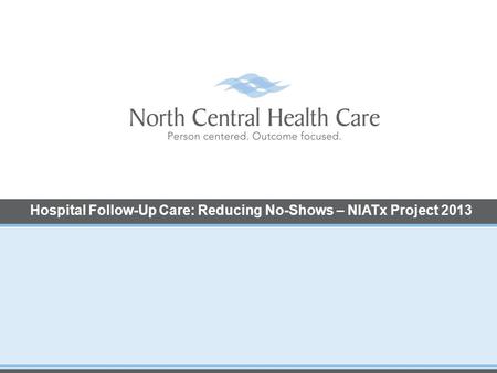 Hospital Follow-Up Care: Reducing No-Shows – NIATx Project 2013.