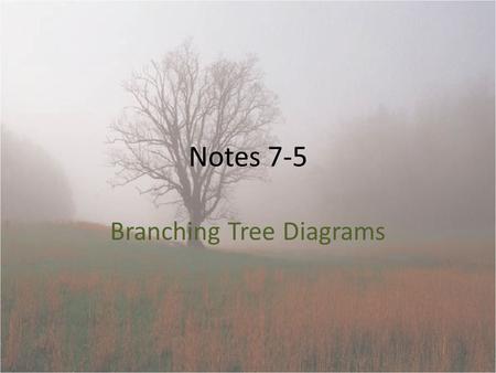 Notes 7-5 Branching Tree Diagrams. Organisms with similar characteristics may be descended from a common ancestor The more similar the organisms are,