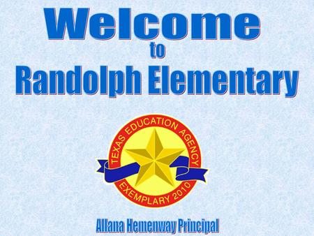 Randolph Elementary, R. E. S. Our parents serve the nation, Our school reflects the best. We’re tops in academics, Pride and honor, too. With the colors.