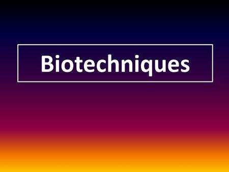 Biotechniques. DNA sequencing To determine the base sequence of DNA fragments. DNA replicated into smaller fragments incorporating fluorescent tags Fragments.