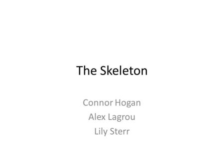The Skeleton Connor Hogan Alex Lagrou Lily Sterr.