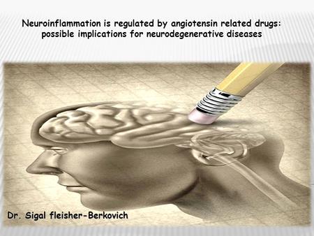 Dr. Sigal fleisher-Berkovich Neuroinflammation is regulated by angiotensin related drugs: possible implications for neurodegenerative diseases.