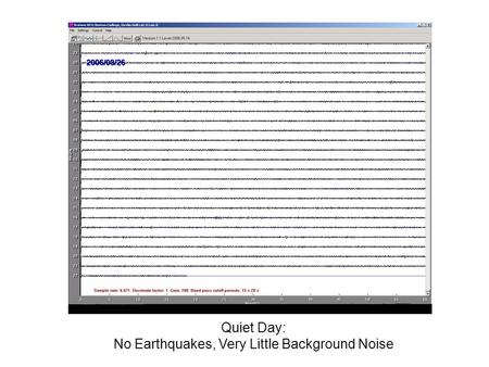 Quiet Day: No Earthquakes, Very Little Background Noise.