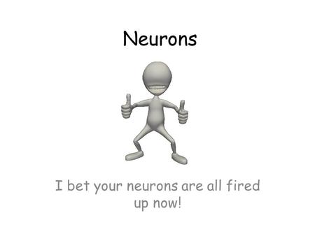 Neurons I bet your neurons are all fired up now!.