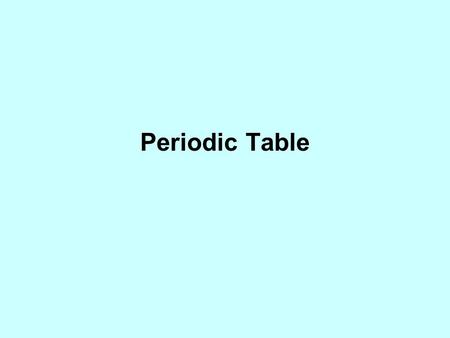 Periodic Table. Bell Ringer What is this model of the atom called? How do electrons travel according to this model of the atom? –Electrons travel in definite.