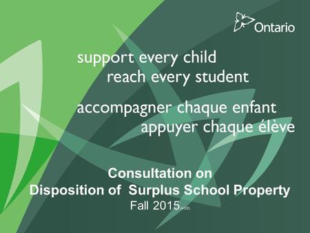Consultation on Disposition of Surplus School Property Fall 2015 (vO2)