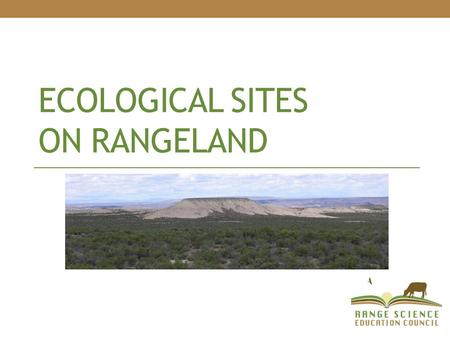 Ecological Sites on Rangeland