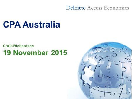 CPA Australia Chris Richardson 19 November 2015. The big picture: World income shares.