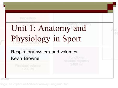 Unit 1: Anatomy and Physiology in Sport Respiratory system and volumes Kevin Browne.