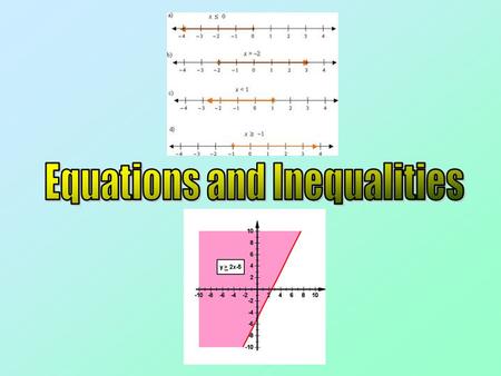 Introduction This Chapter focuses on solving Equations and Inequalities It will also make use of the work we have done so far on Quadratic Functions and.