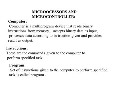 MICROOCESSORS AND MICROCONTROLLER: